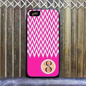 Pink Chevron Monogram Pattern For Iphone 5 Case,..