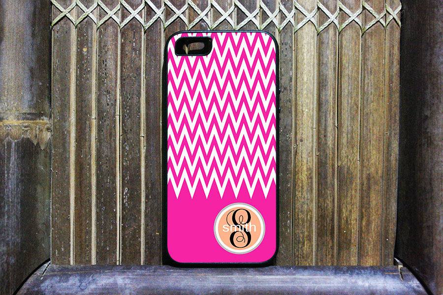 Pink Chevron Monogram Pattern For Iphone 5 Case, Iphone 5 Case, Iphone Cover